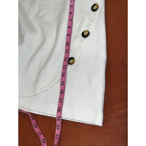 Maeve By Anthropologie White Textured Wrap Skirt Button Closure Women's Size XL - Picture 6 of 8